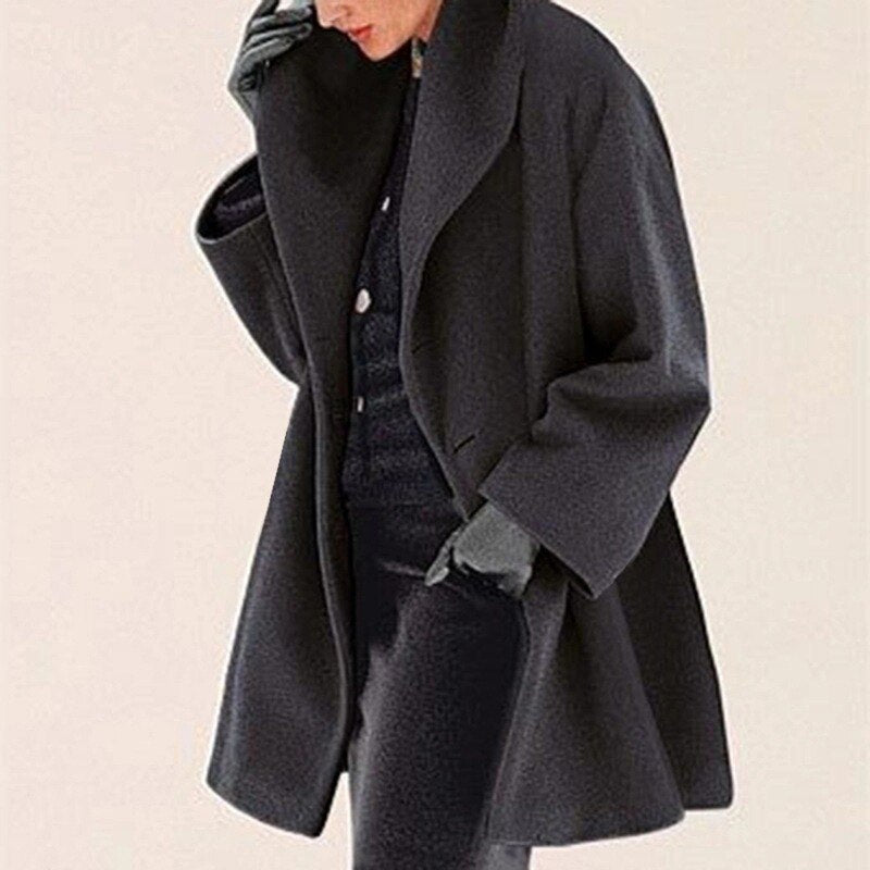 W&W Mode | Wollmantel mit breitem Kragen für Damen