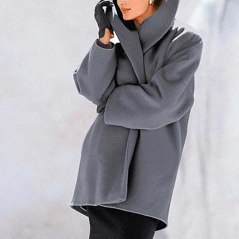 W&W Mode | Wärmer Wollmantel mit breitem Kragen für Damen
