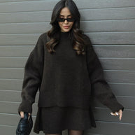 WW | teilige Strickset - Damenpullover und Rock mit lässiger Passform