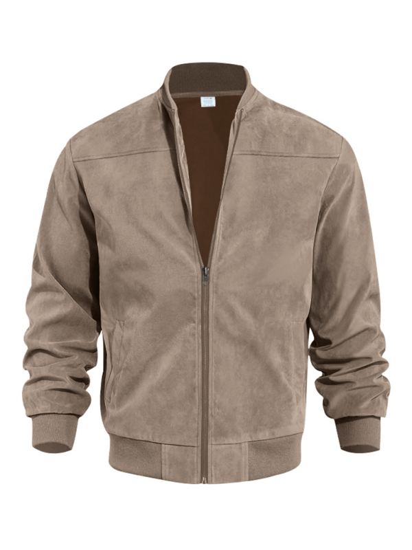 W&W Mode | Wildleder Retro Reißverschluss Herrenjacke Bomberjacke