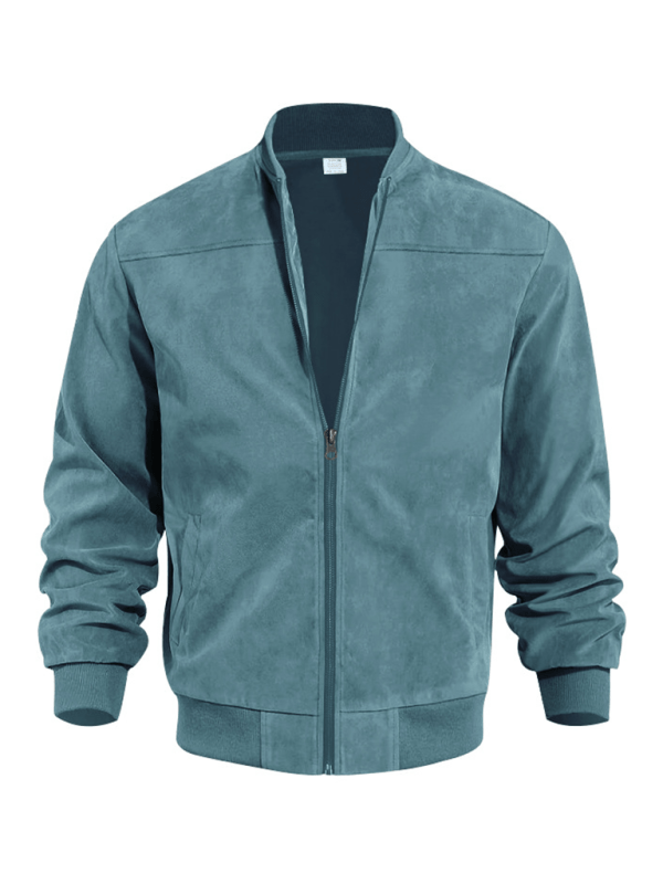 WW | Wildleder Retro Reißverschluss Herrenjacke Bomberjacke