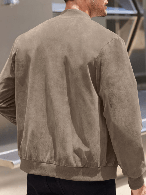 WW | Wildleder Retro Reißverschluss Herrenjacke Bomberjacke