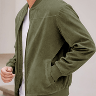 WW | Wildleder Retro Reißverschluss Herrenjacke Bomberjacke