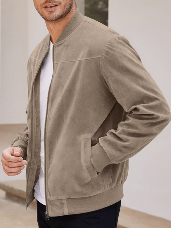 WW | Wildleder Retro Reißverschluss Herrenjacke Bomberjacke