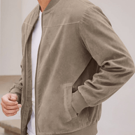 WW | Wildleder Retro Reißverschluss Herrenjacke Bomberjacke