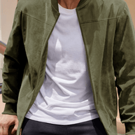 WW | Wildleder Retro Reißverschluss Herrenjacke Bomberjacke