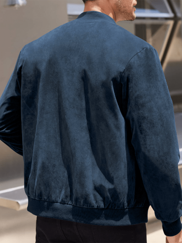 W&W Mode | Wildleder Retro Reißverschluss Herrenjacke Bomberjacke