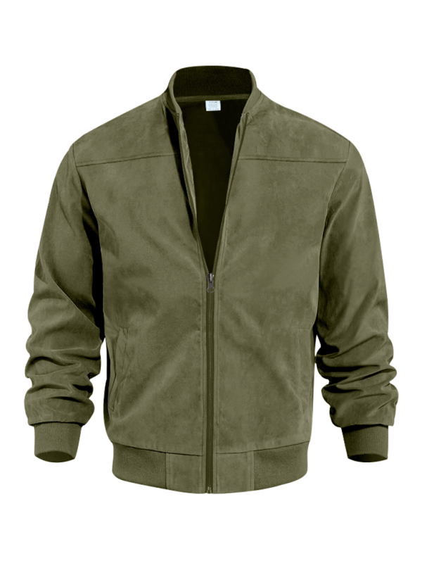 W&W Mode | Wildleder Retro Reißverschluss Herrenjacke Bomberjacke