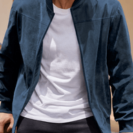 WW | Wildleder Retro Reißverschluss Herrenjacke Bomberjacke