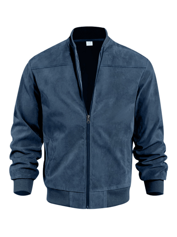 W&W Mode | Wildleder Retro Reißverschluss Herrenjacke Bomberjacke