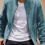 WW | Wildleder Retro Reißverschluss Herrenjacke Bomberjacke