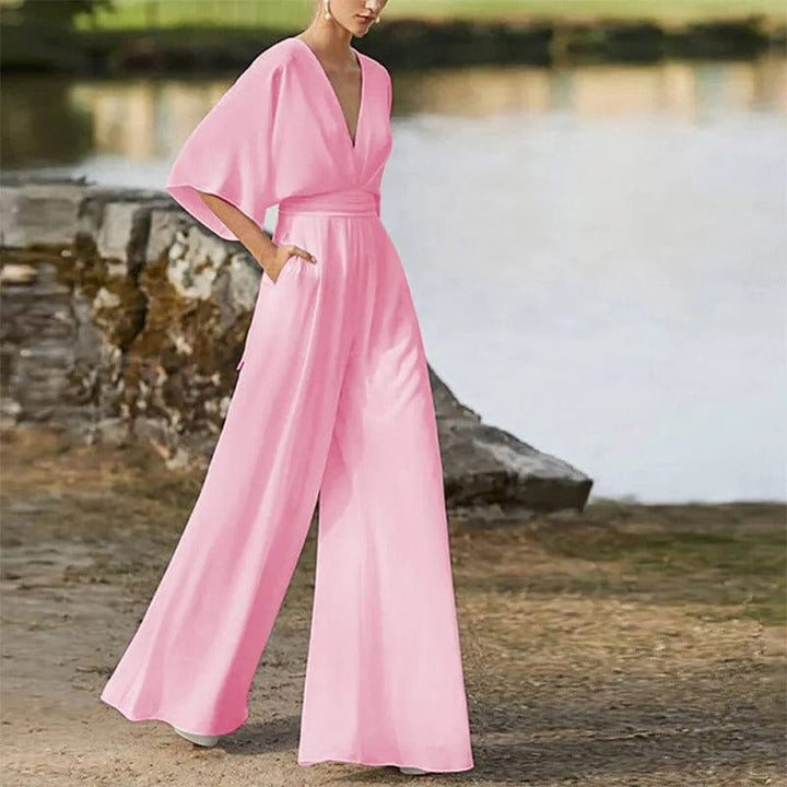 Eleganter Jumpsuit mit V-Ausschnitt