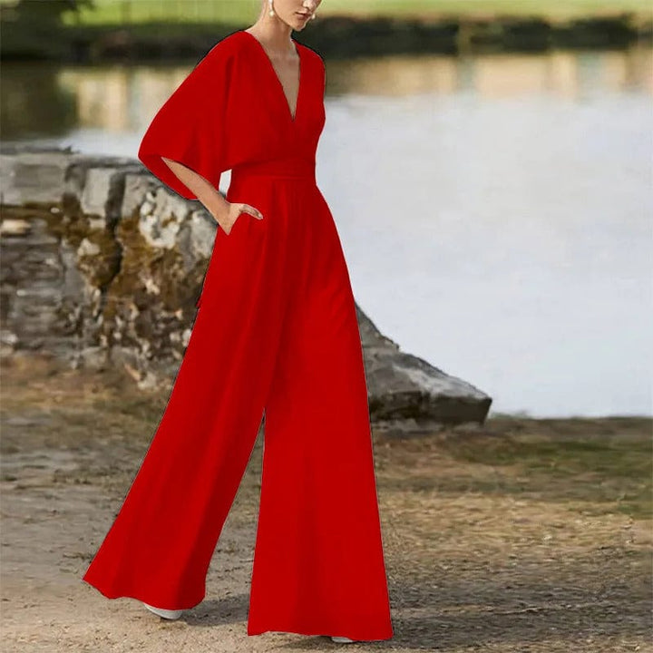 Eleganter Jumpsuit mit V-Ausschnitt