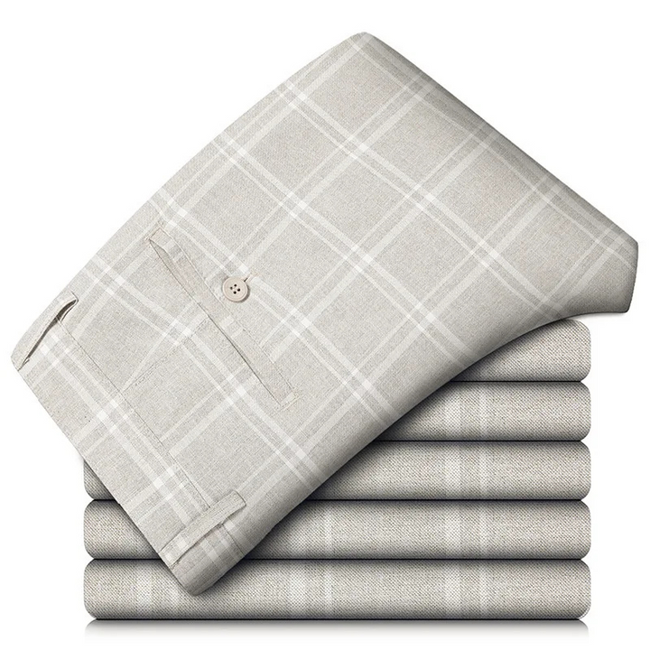 W&W Mode | Herren Kariert Hose Stretch