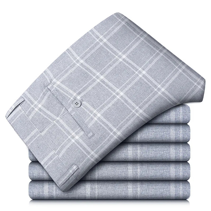 W&W Mode | Herren Kariert Hose Stretch