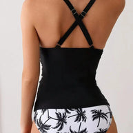 Kaye® | Wunderschöner Tankini mit zufälligem Muster und tiefem V-Ausschnitt