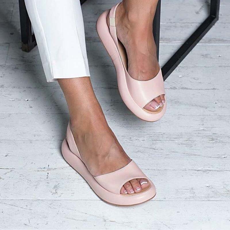 W&W Mode | Bequeme Flache Sandalen mit Offener Spitze und Rutschfester Sohle