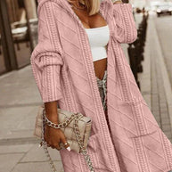 WW - Lange Strickjacke Mit Kapuze