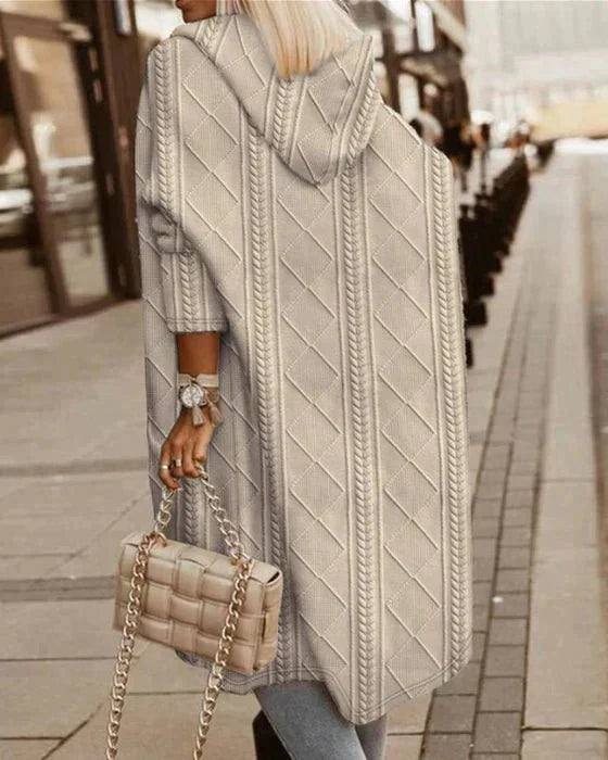 WW - Lange Strickjacke Mit Kapuze