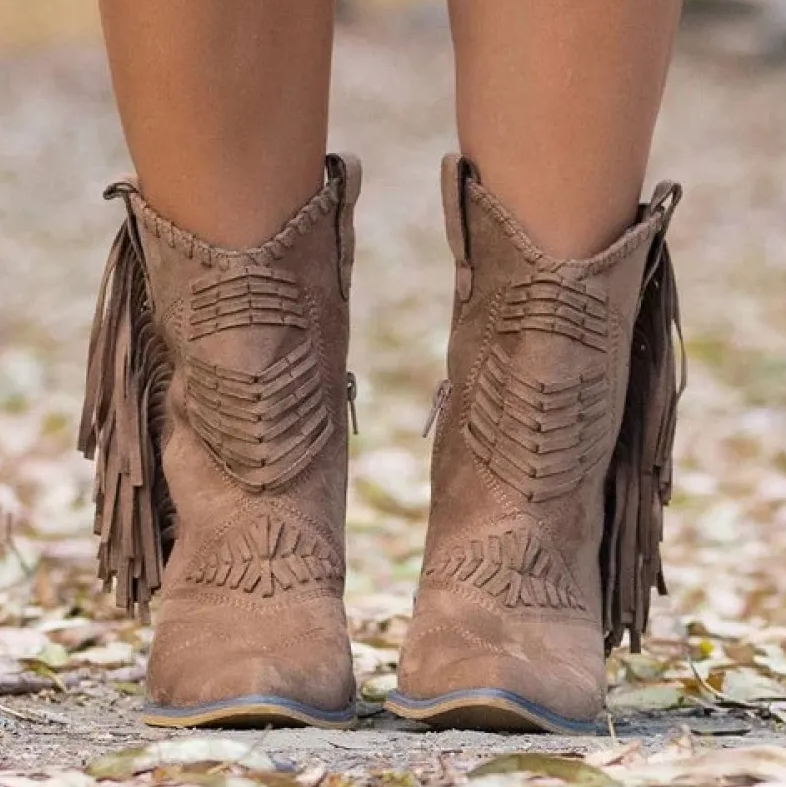 WW | Western Cowgirl Stiefel mit Fransen