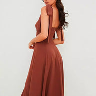 WW | Rückenfreies Korsett Korean Midi-Kleid für Frauen