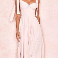 WW | Rückenfreies Korsett Korean Midi-Kleid für Frauen