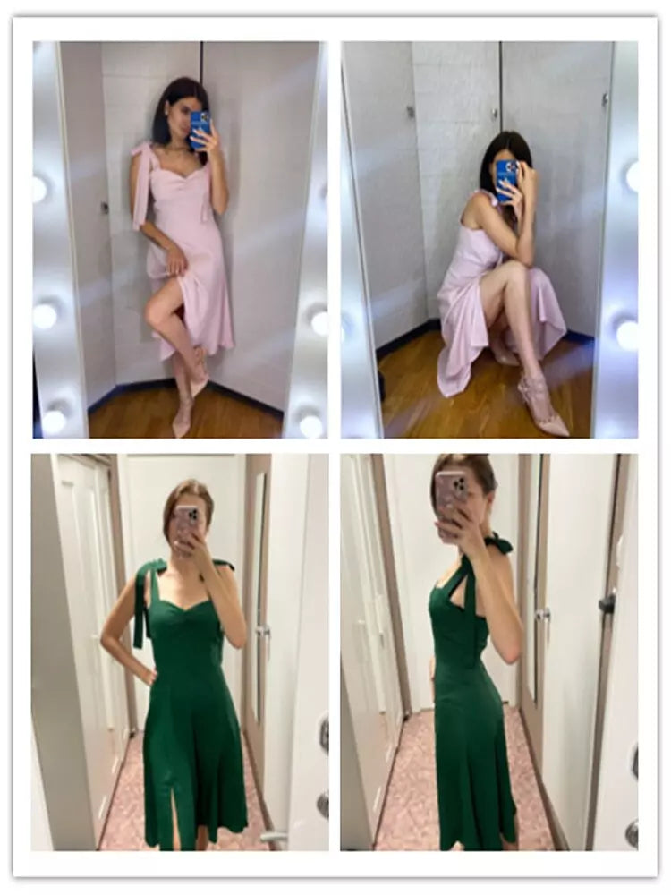 WW | Rückenfreies Korsett Korean Midi-Kleid für Frauen