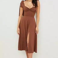 WW | Rückenfreies Korsett Korean Midi-Kleid für Frauen