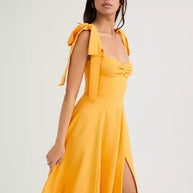 WW | Rückenfreies Korsett Korean Midi-Kleid für Frauen