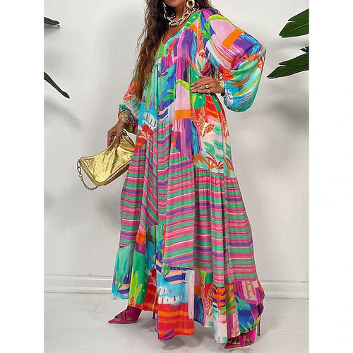 WW | Kaleidoskop Eleganz Langarmkleid