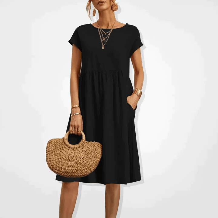 W&W Mode | Damen Kleid Stilvolles Midi Kleid Sommerliche Eleganz
