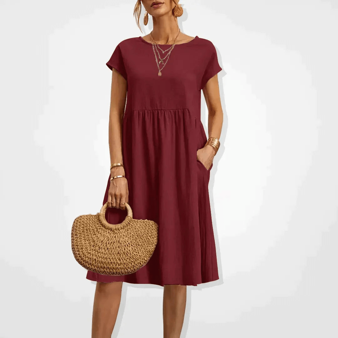 W&W Mode | Damen Kleid Stilvolles Midi Kleid Sommerliche Eleganz