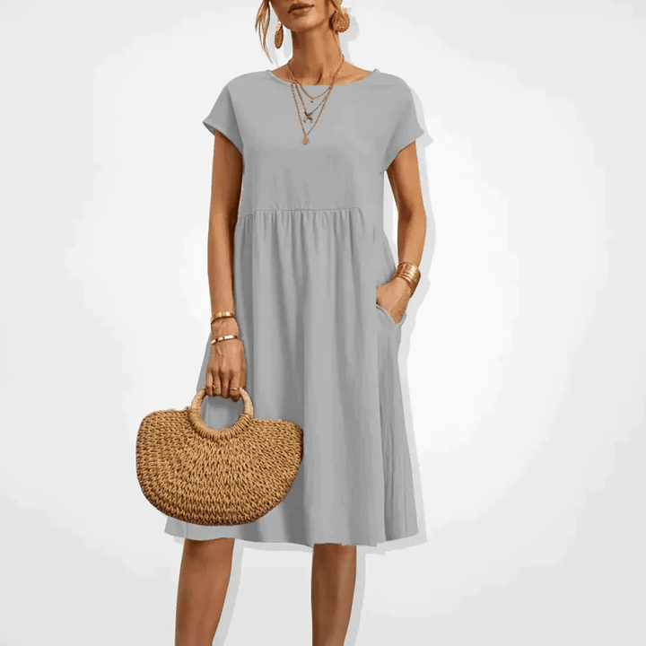 W&W Mode | Damen Kleid Stilvolles Midi Kleid Sommerliche Eleganz