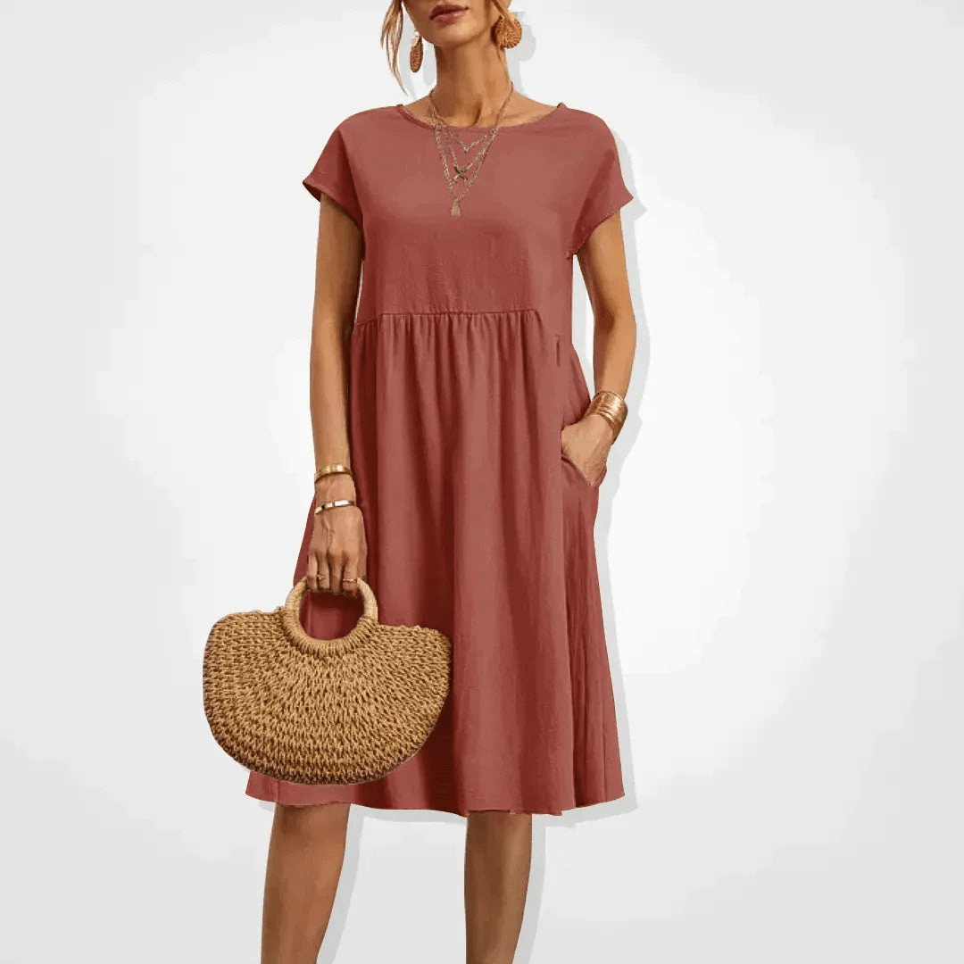 W&W Mode | Damen Kleid Stilvolles Midi Kleid Sommerliche Eleganz