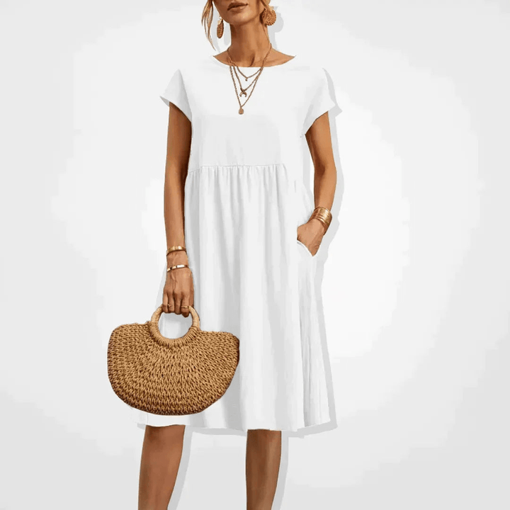 W&W Mode | Damen Kleid Stilvolles Midi Kleid Sommerliche Eleganz