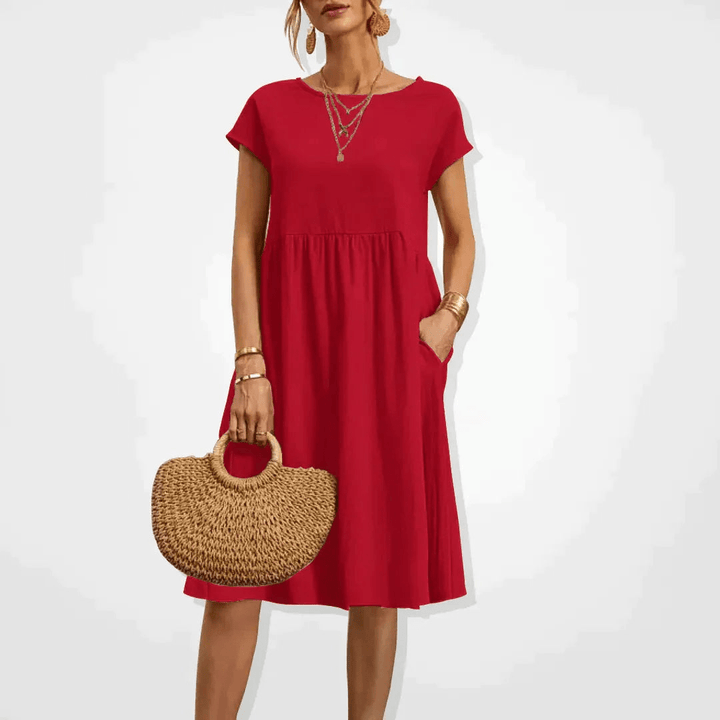 W&W Mode | Damen Kleid Stilvolles Midi Kleid Sommerliche Eleganz