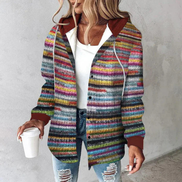 WW | Damen Kurz Strickjacke Mit Kapuze