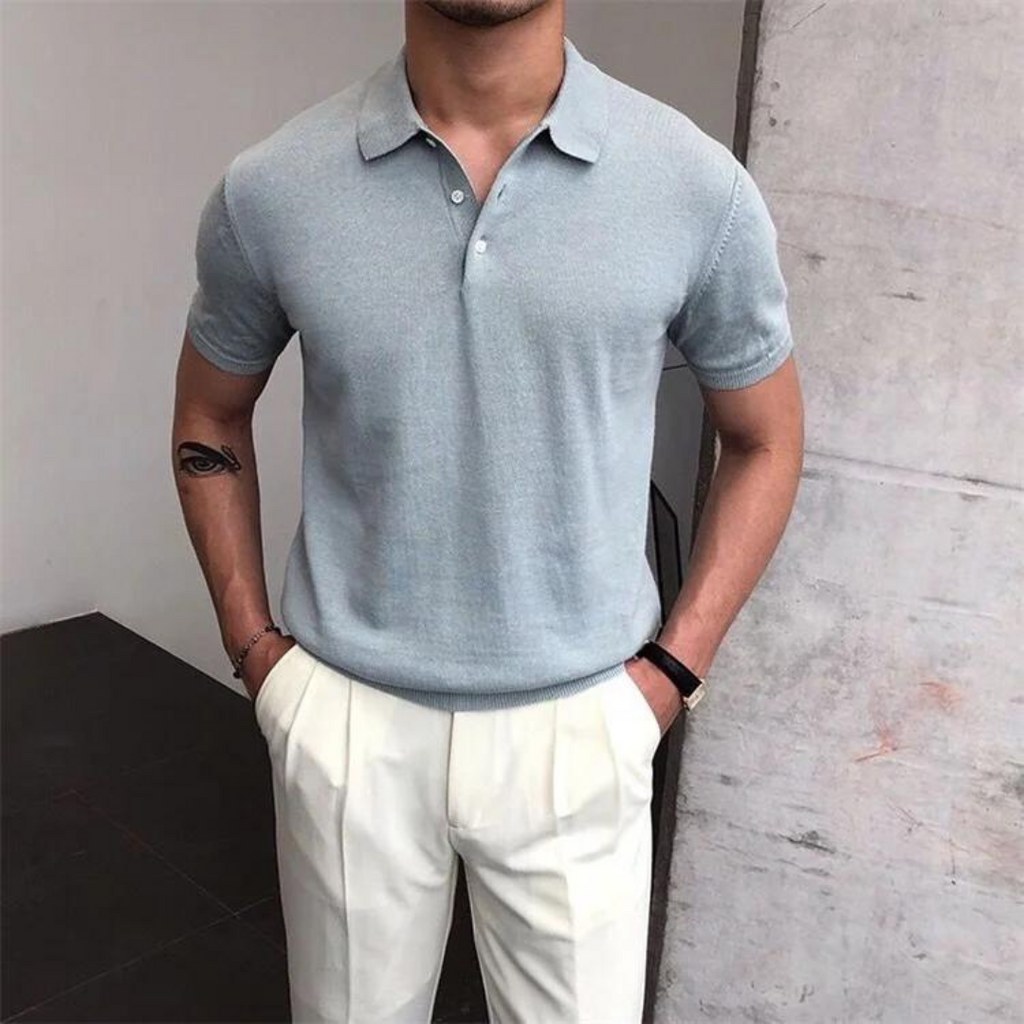 WW | Herren Schwarz Poloshirt Kurzarm