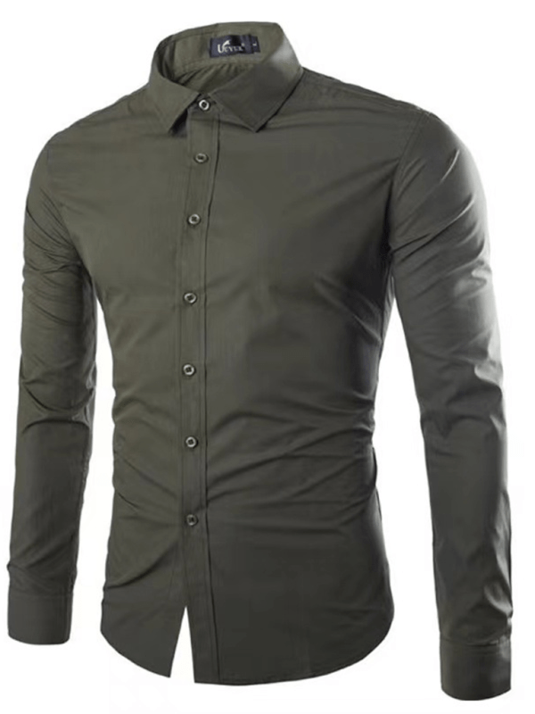 WW | Lässiges Bügelfreies Slim Fit Herrenhemd