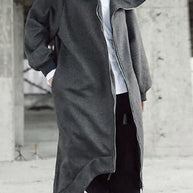 WW Eleganz - Vielseitiger langer Mantel mit Kapuze