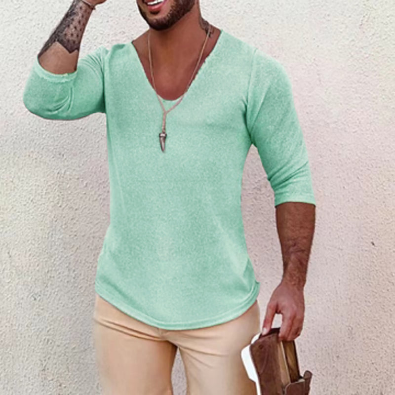 W&W Mode | Modische Leichte V-hals Pullover Für Herren Mit Langen Ärmeln