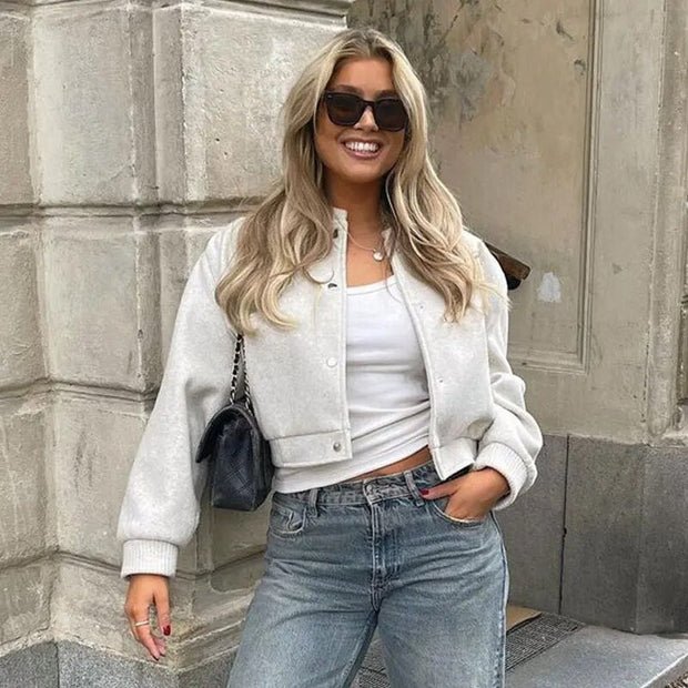 WW - Damen cropped Bomberjacke für lässigen Streetstyle