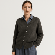 WW | Cardigan Camel Asymmetrisch Geknöpft Original Weiche & Moderne Masche