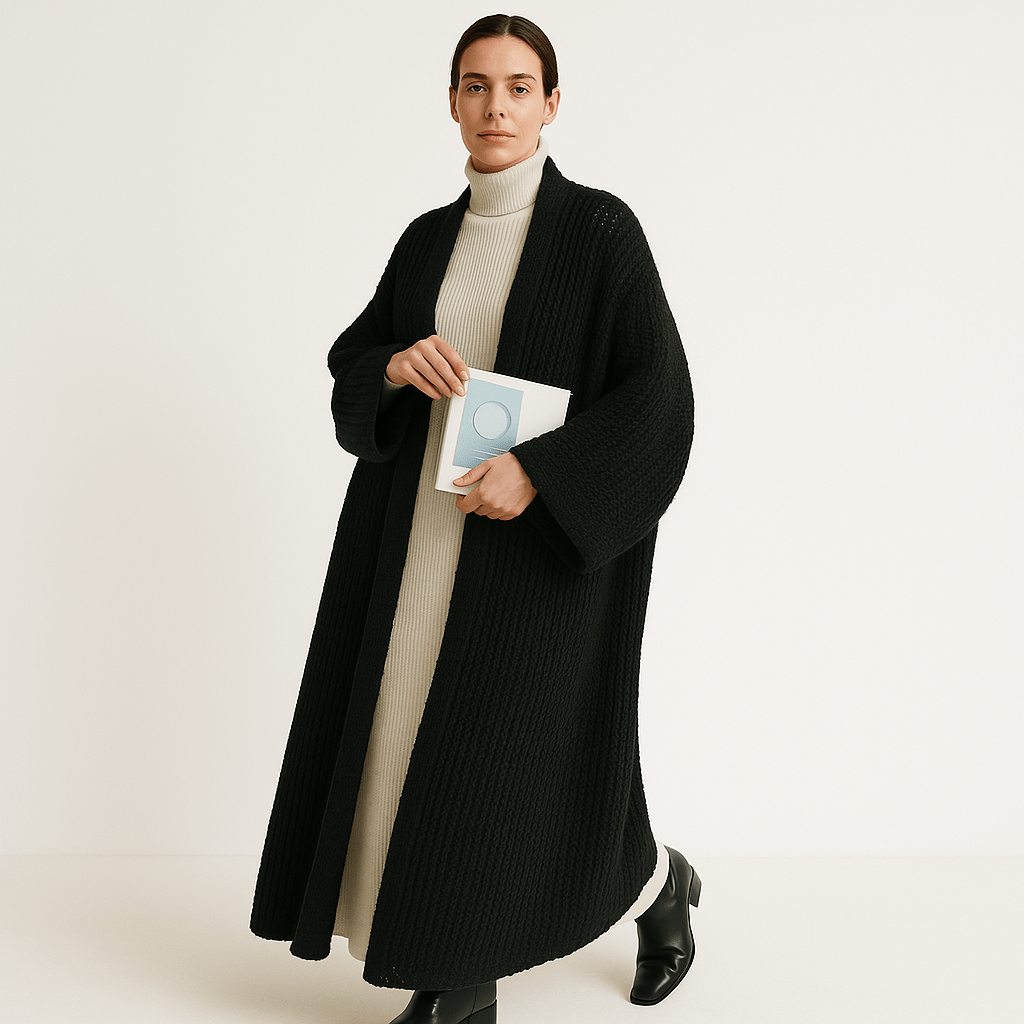 WW | Lange Beigefarbene Leichte und Offene Elegante Freizeitjacke