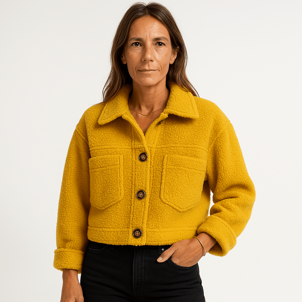 WW | Short Boucle Jacket Mustard Yellow Softness & Autumn Style
