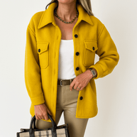 WW | Beigefarbene Jacke mit Woll-Effekt, lässiger Schnitt, perfekt für die Übergangszeit