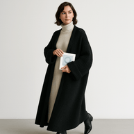 WW | Lange Beigefarbene Leichte und Offene Elegante Freizeitjacke