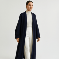 WW | Lange Beigefarbene Leichte und Offene Elegante Freizeitjacke