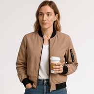 WW | Blouson Bomber Beige Kurz geschnitten Urban Lässiger Look