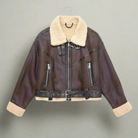 WW | Fliegerjacke Kunstleder Gefüttert Trend Winter